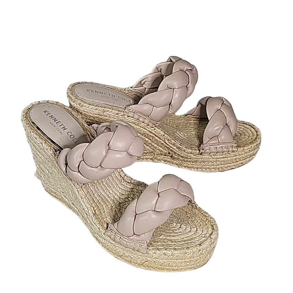 Kenneth Cole New York Olivia Braided Wedge Espadrille Sandal Womens 7.5 NEW